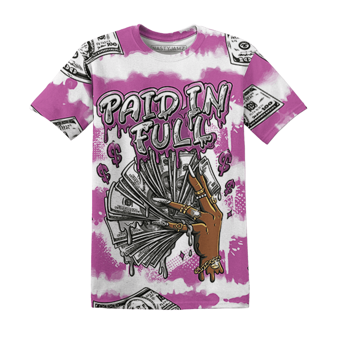 GS Hyper Violet 4s T Shirt Match Paid In Full 3D All-Over Print - NastyJamz