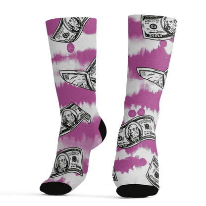 GS Hyper Violet 4s Socks Match Paid In Full 3D All-Over Print - NastyJamz