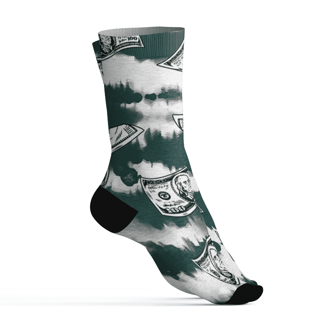 Oxidized Green 4s Socks Match Paid In Full 3D All-Over Print - NastyJamz