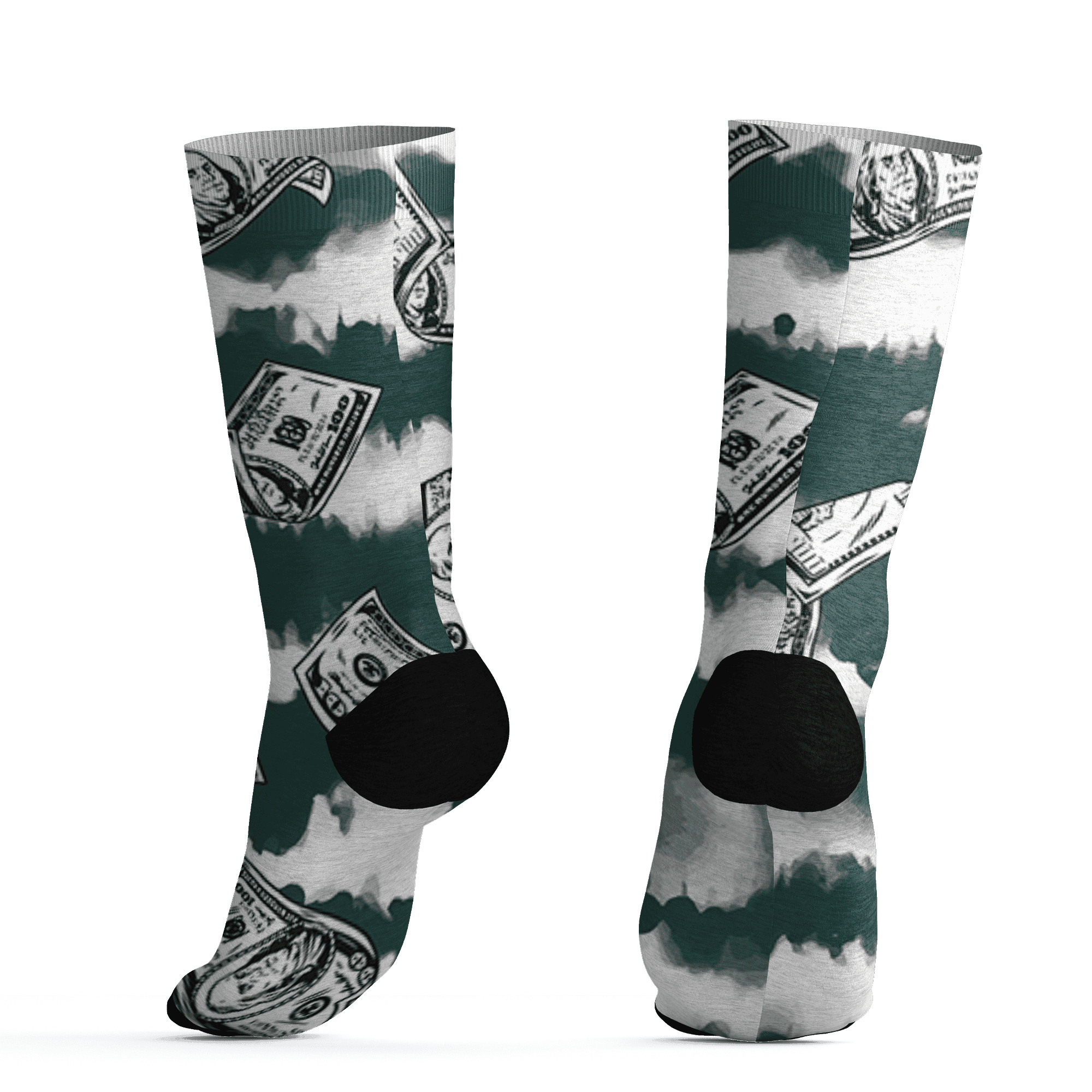 Oxidized Green 4s Socks Match Paid In Full 3D All-Over Print - NastyJamz