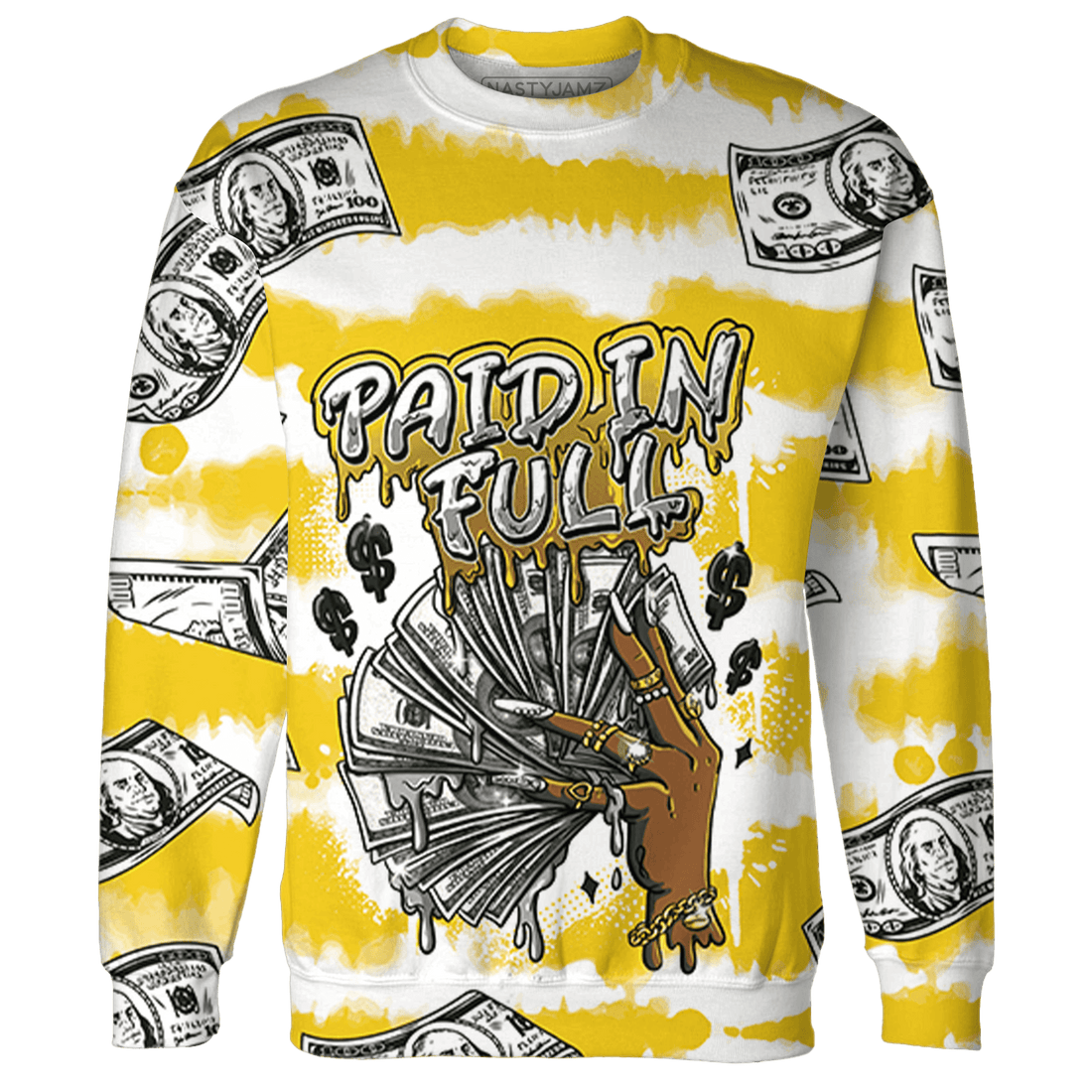 Vivid Sulfur 4s Sweatshirt Match Paid In Full 3D All-Over Print - NastyJamz