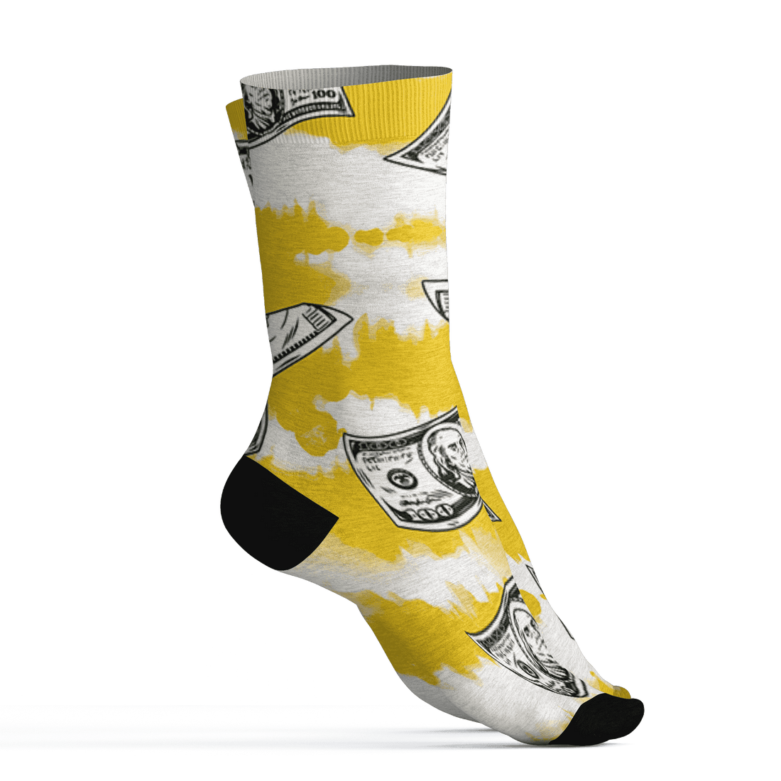 Vivid Sulfur 4s Socks Match Paid In Full 3D All-Over Print - NastyJamz