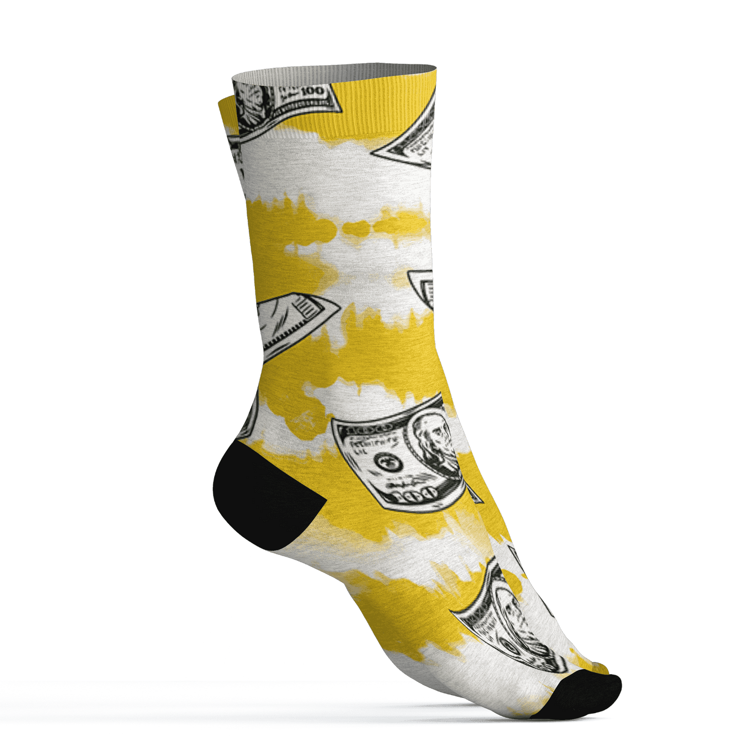 Vivid Sulfur 4s Socks Match Paid In Full 3D All-Over Print - NastyJamz
