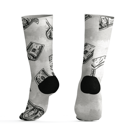 AJ 5 SE Sail Socks Match Paid In Full 3D All-Over Print - NastyJamz