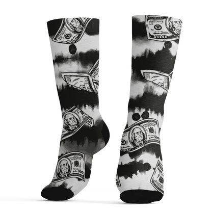 AJ 6 Reverse Oreo Socks Match Paid In Full 3D All-Over Print - NastyJamz