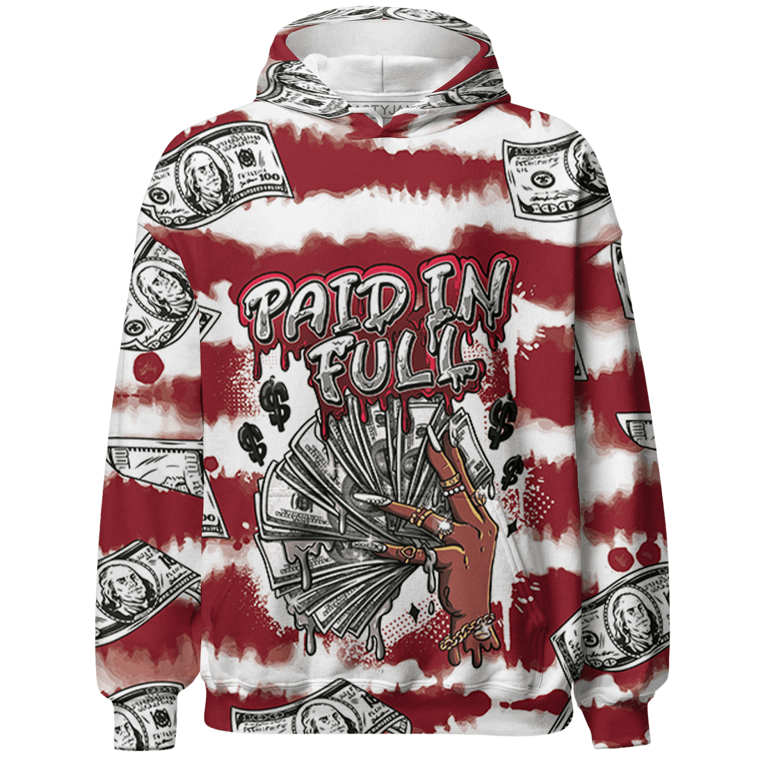Cherry 12s Hoodie Match Paid In Full 3D All-Over Print - NastyJamz