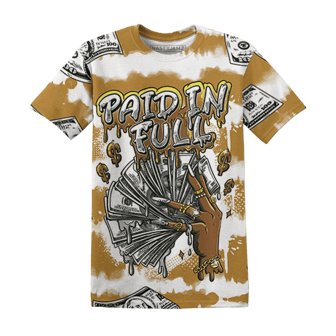 Wheat 13s T Shirt Match Paid In Full 3D All-Over Print - NastyJamz