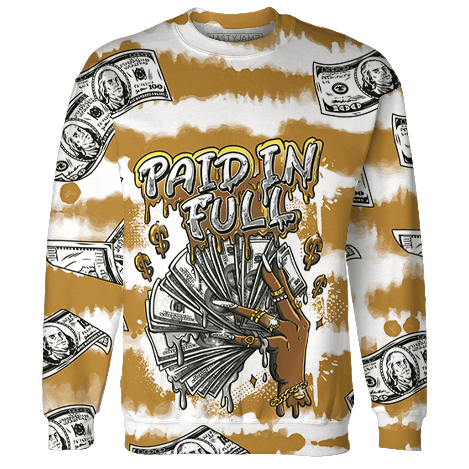 Wheat 13s Sweatshirt Match Paid In Full 3D All-Over Print - NastyJamz