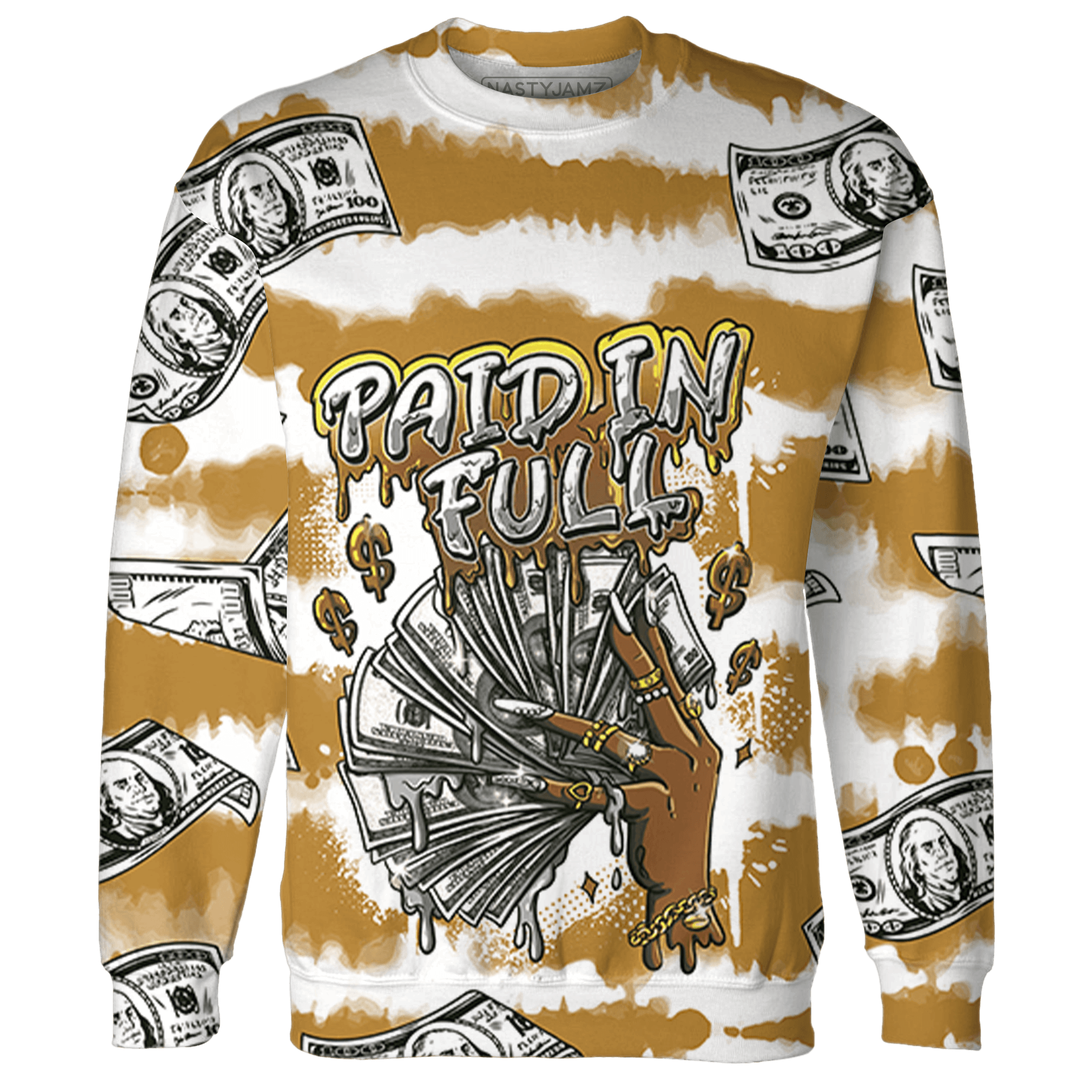 Wheat 13s Sweatshirt Match Paid In Full 3D All-Over Print - NastyJamz