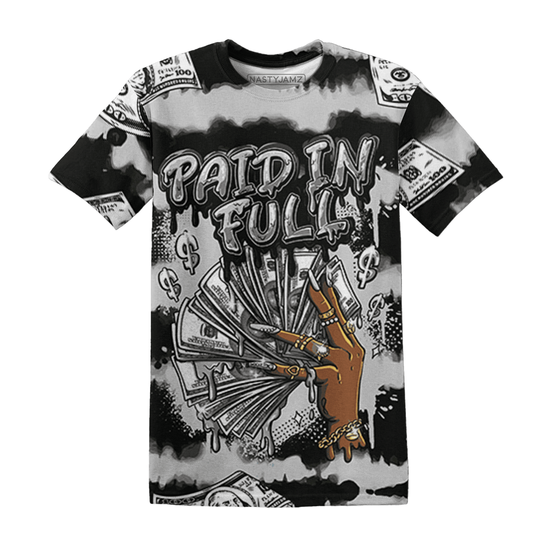 Retro High OG Black White 1s T Shirt Match Paid In Full 3D All-Over Print - NastyJamz