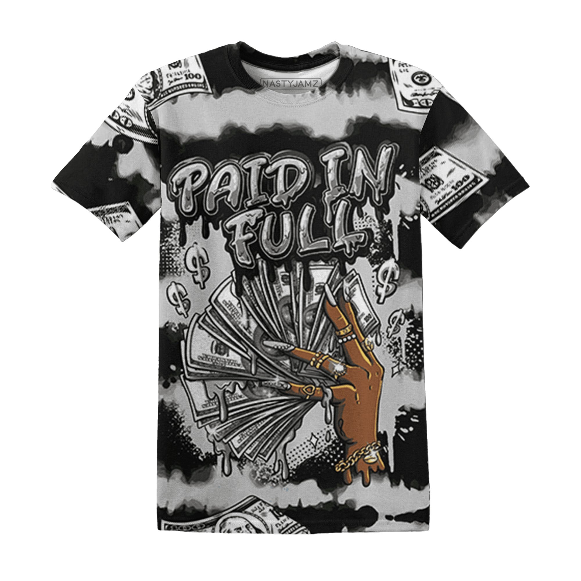 Retro High OG Black White 1s T Shirt Match Paid In Full 3D All-Over Print - NastyJamz