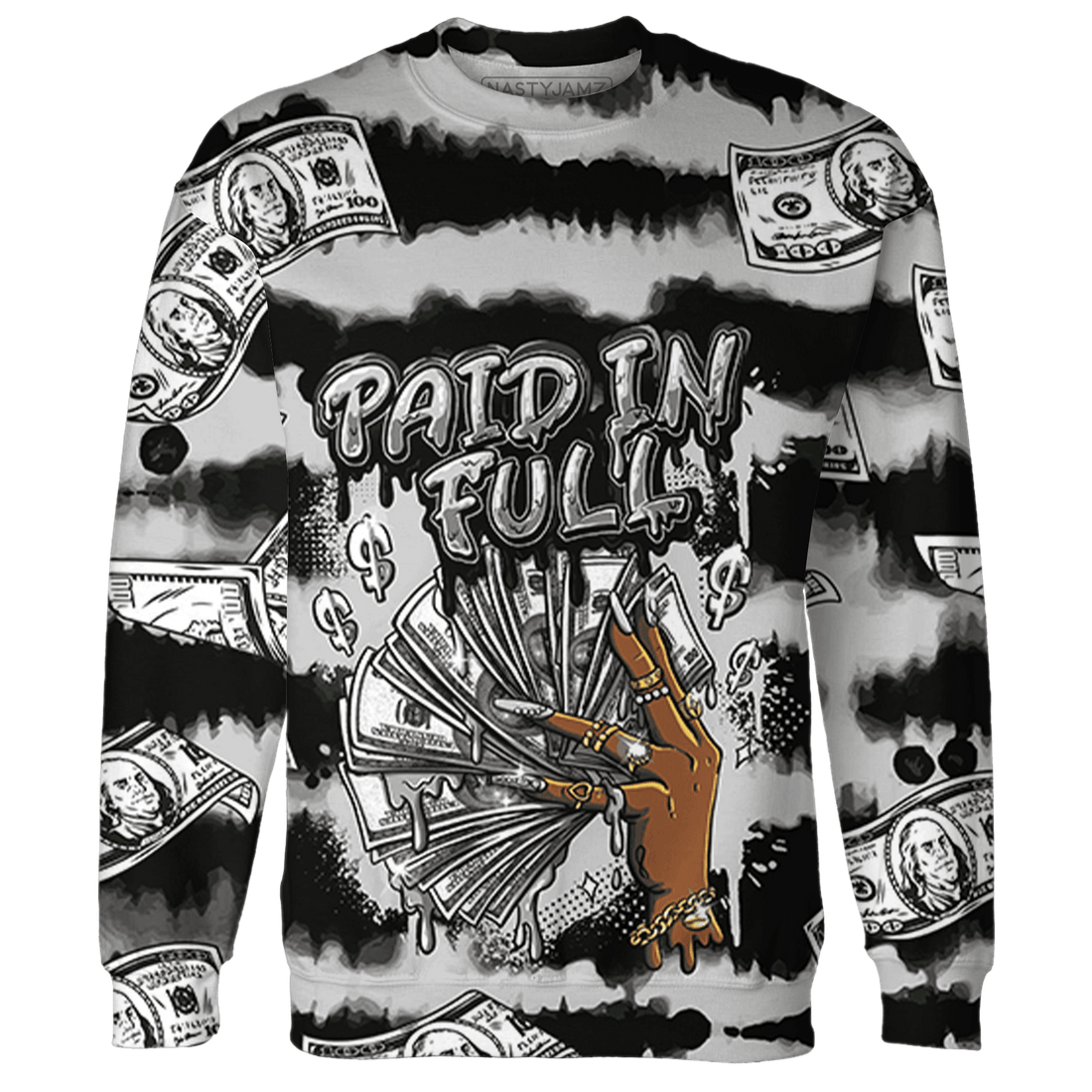 Retro High OG Black White 1s Sweatshirt Match Paid In Full 3D All-Over Print - NastyJamz