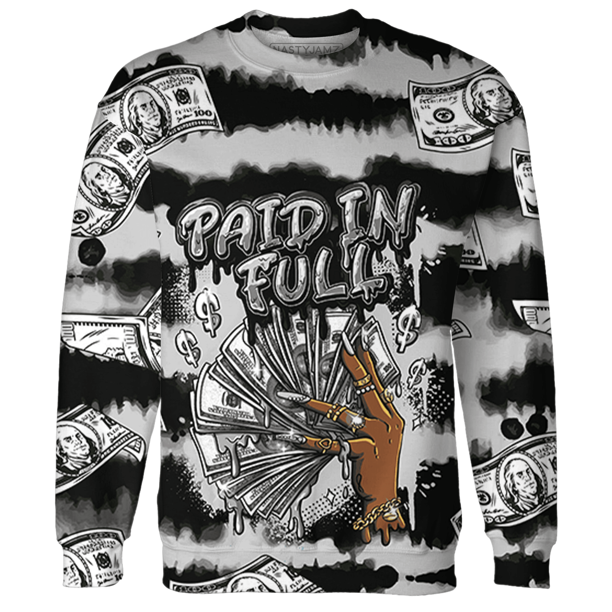 Retro High OG Black White 1s Sweatshirt Match Paid In Full 3D All-Over Print - NastyJamz
