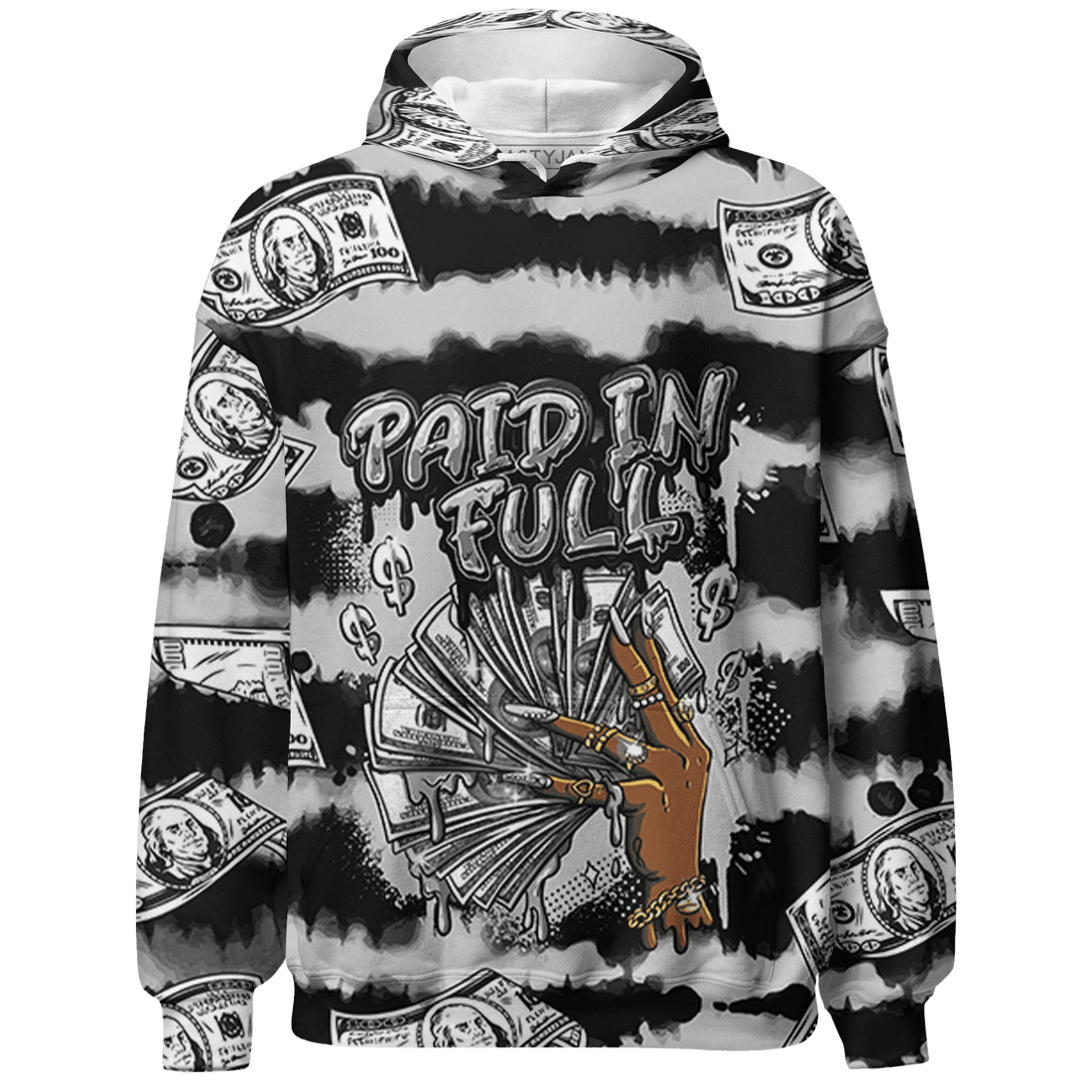 Retro High OG Black White 1s Hoodie Match Paid In Full 3D All-Over Print - NastyJamz