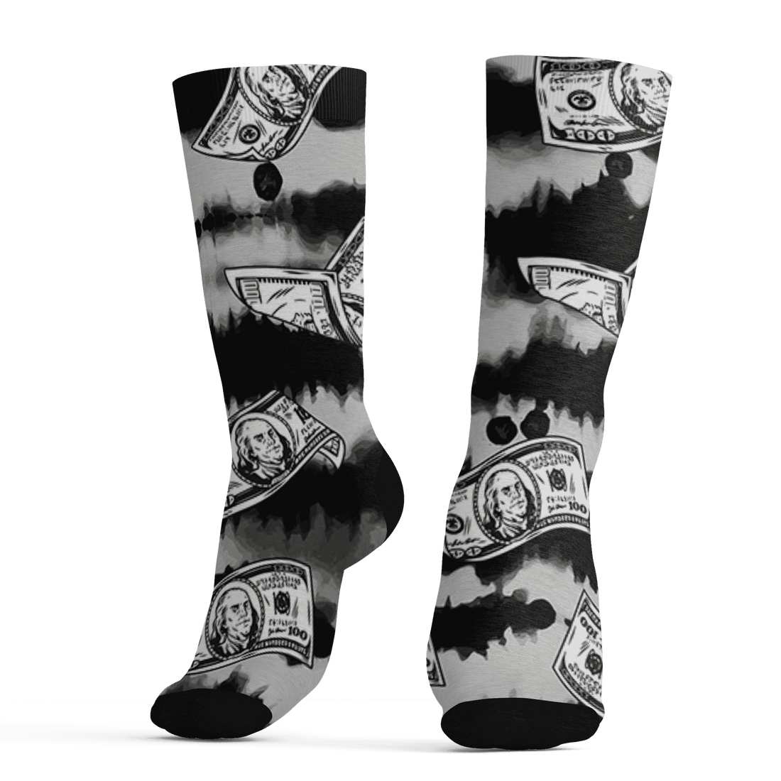 Retro High OG Black White 1s Socks Match Paid In Full 3D All-Over Print - NastyJamz