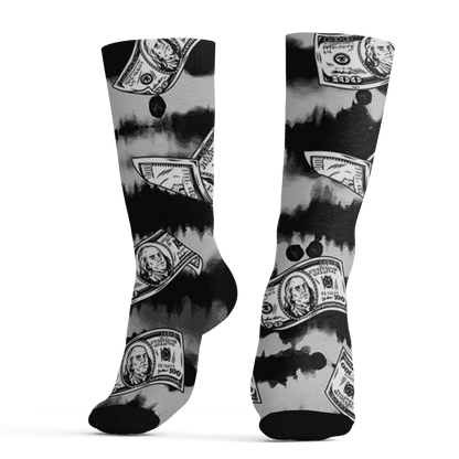 Retro High OG Black White 1s Socks Match Paid In Full 3D All-Over Print - NastyJamz