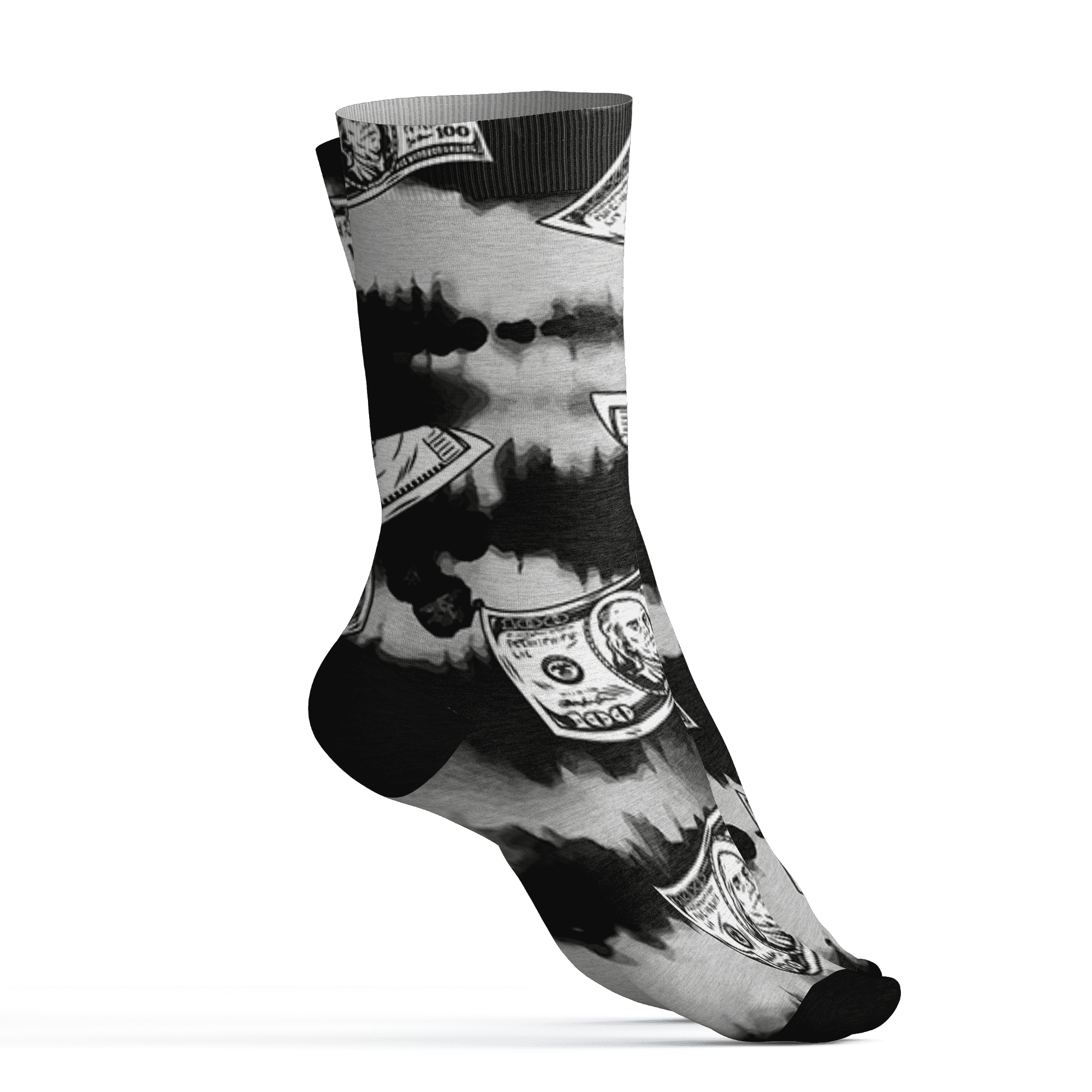 Retro High OG Black White 1s Socks Match Paid In Full 3D All-Over Print - NastyJamz