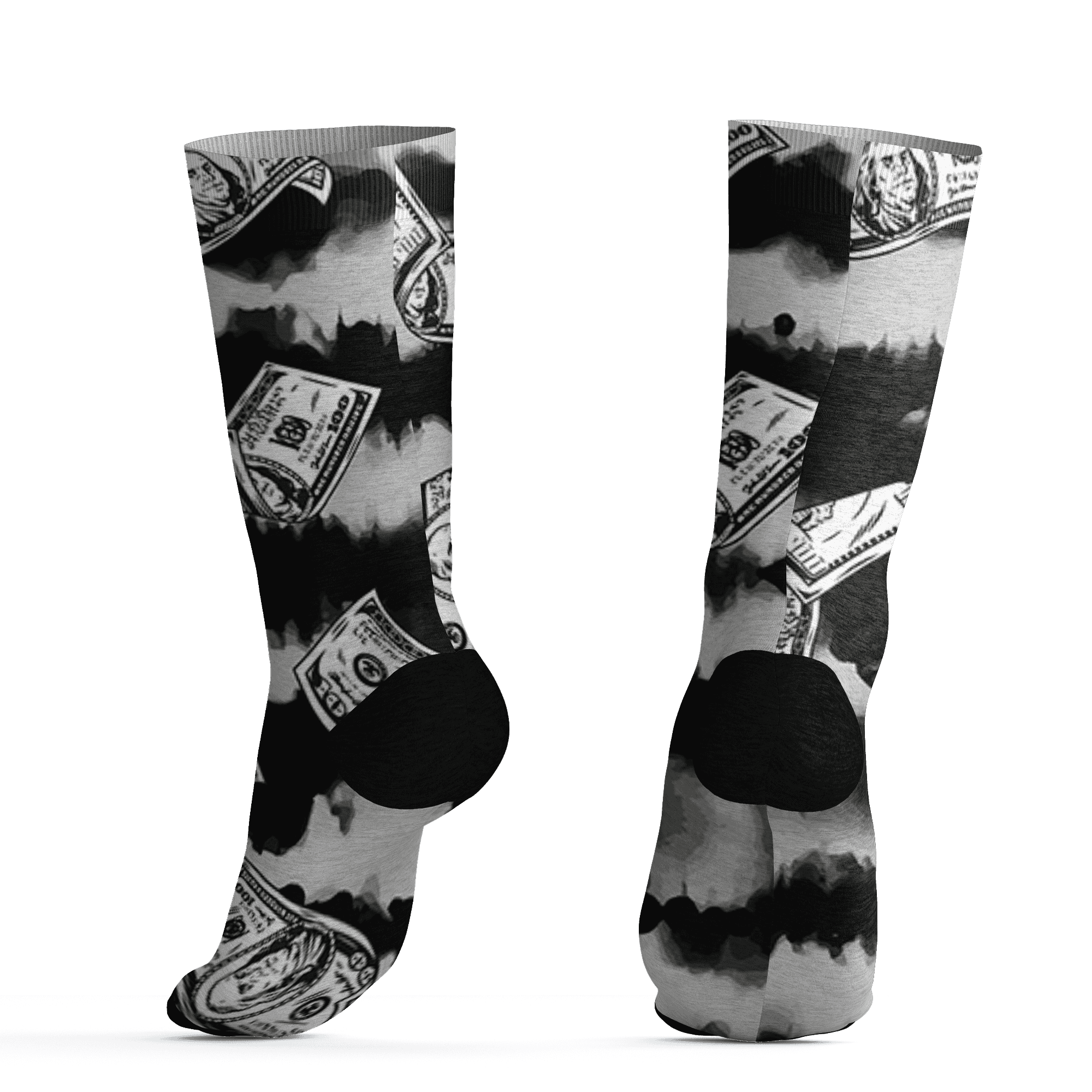 Retro High OG Black White 1s Socks Match Paid In Full 3D All-Over Print - NastyJamz