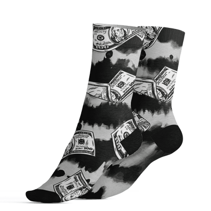 Retro High OG Black White 1s Socks Match Paid In Full 3D All-Over Print - NastyJamz