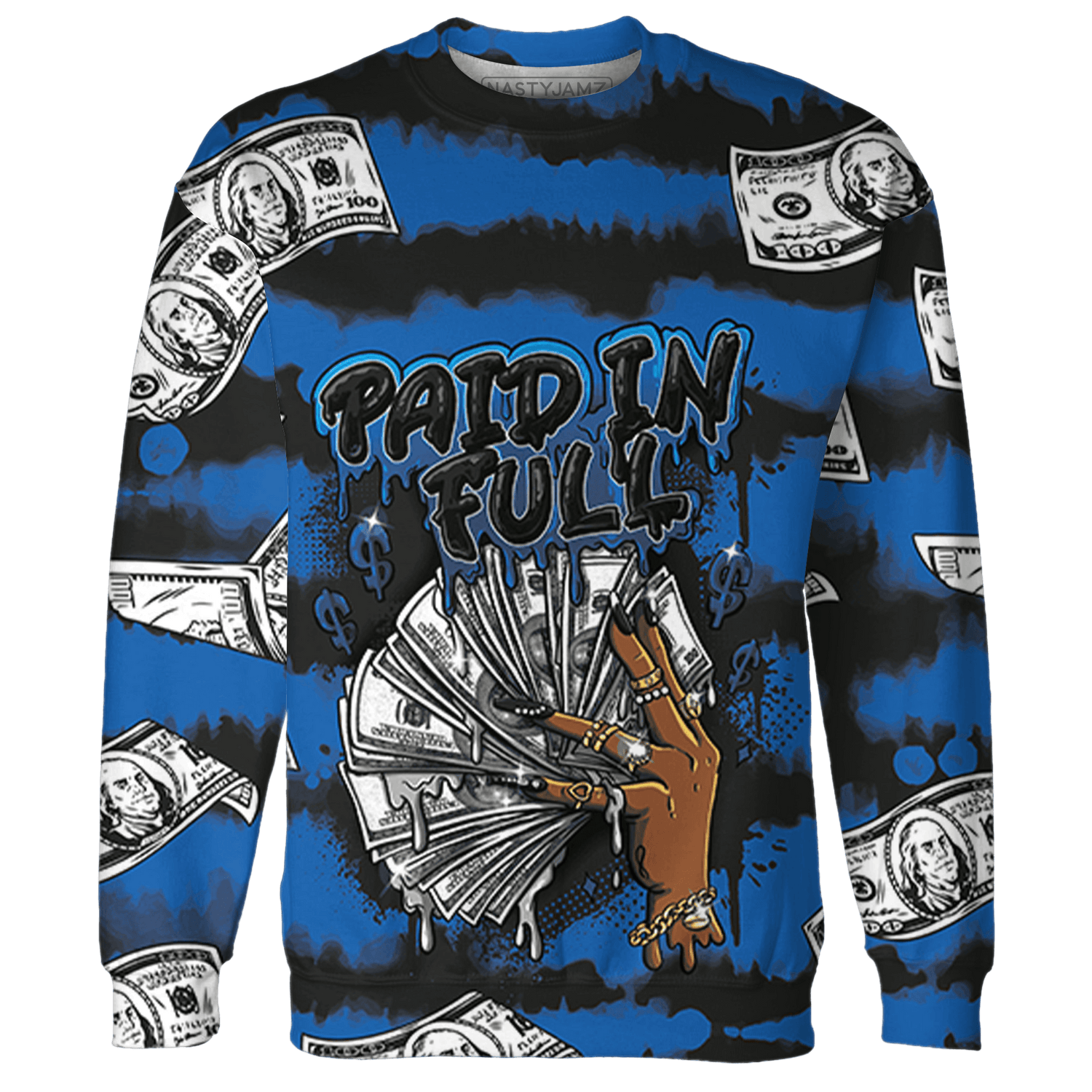 Royal Reimagined 1s Sweatshirt Match Paid In Full 3D All-Over Print - NastyJamz