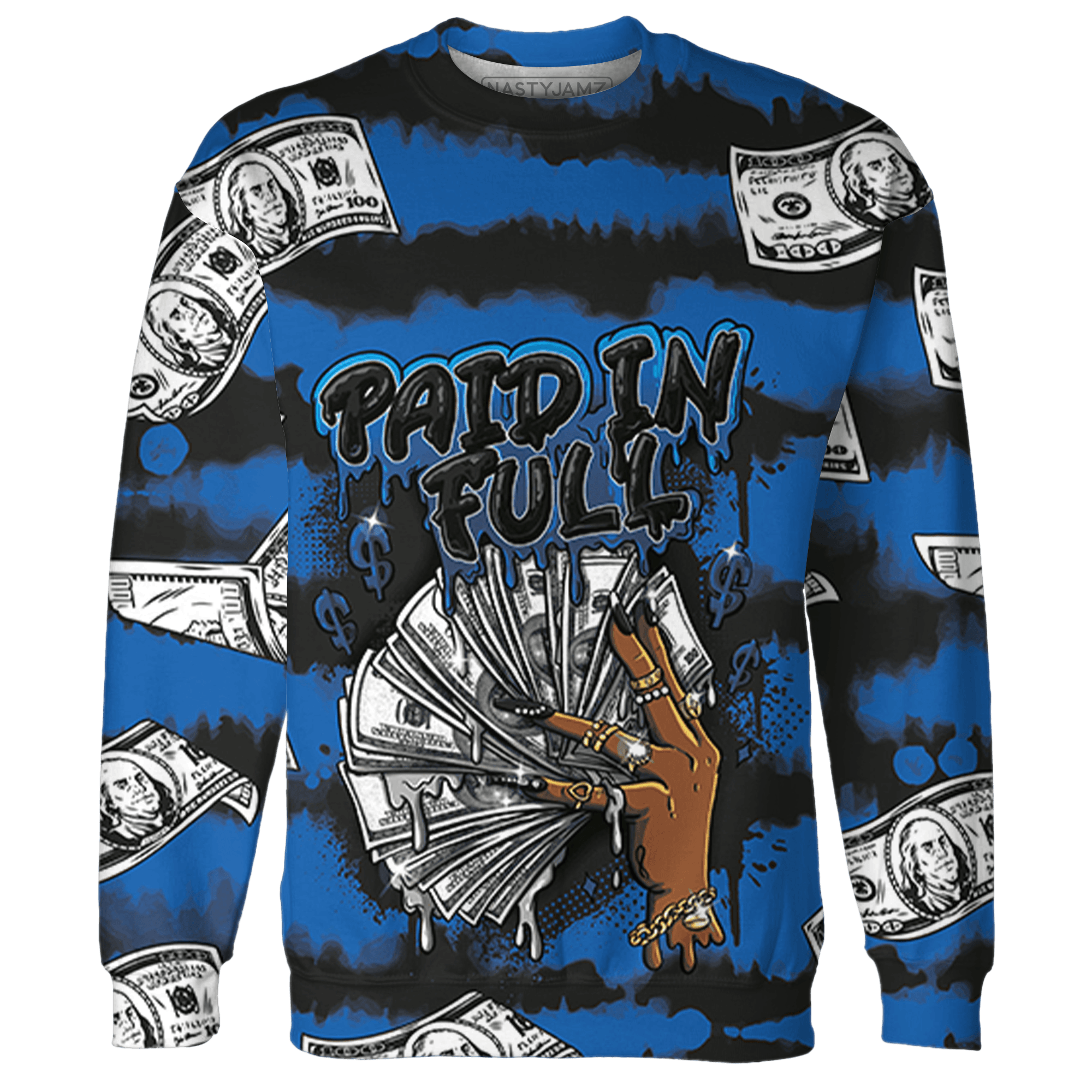 Royal Reimagined 1s Sweatshirt Match Paid In Full 3D All-Over Print - NastyJamz