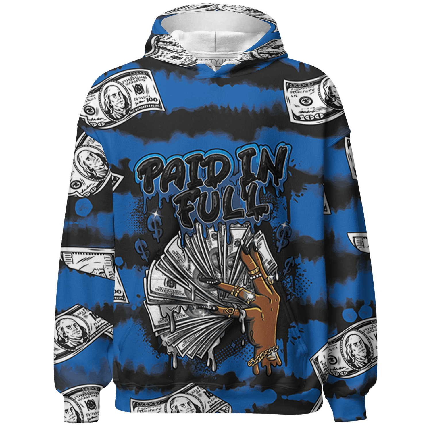 Royal Reimagined 1s Hoodie Match Paid In Full 3D All-Over Print - NastyJamz
