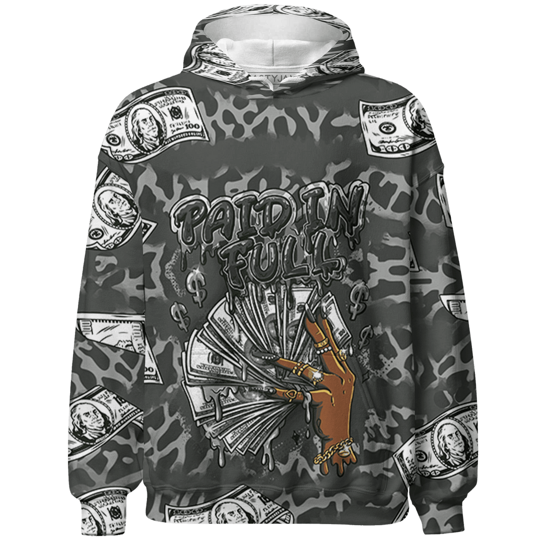 Fear Pack 3s Hoodie Match Paid In Full 3D All-Over Print - NastyJamz