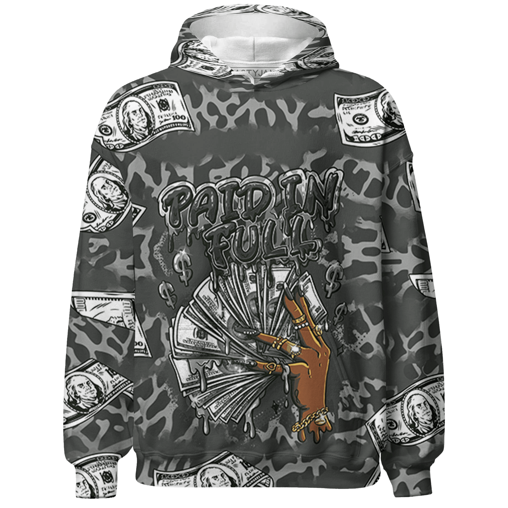 Fear Pack 3s Hoodie Match Paid In Full 3D All-Over Print - NastyJamz