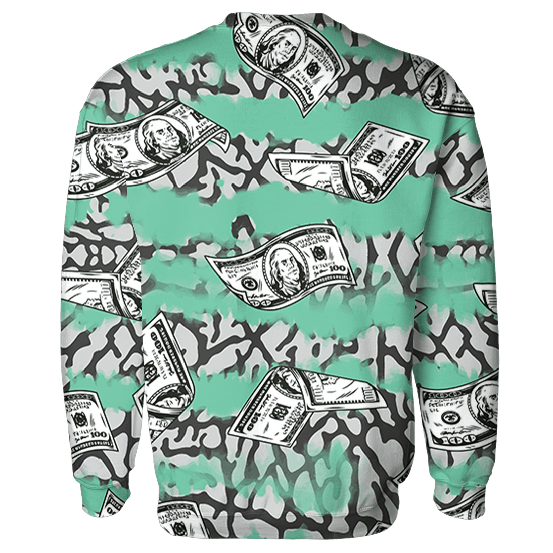 Green Glow 3s Sweatshirt Match Paid In Full 3D All-Over Print - NastyJamz