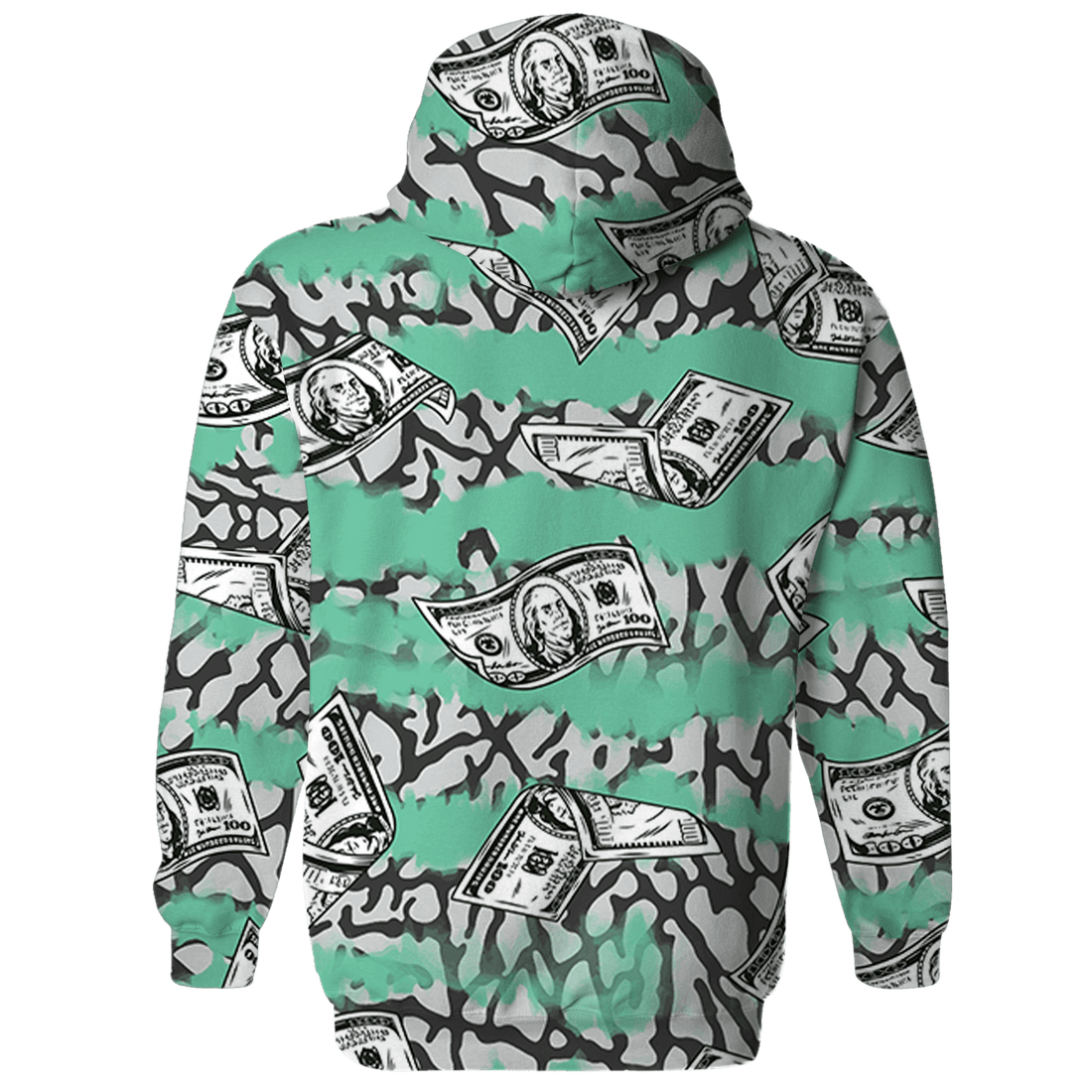 Green Glow 3s Hoodie Match Paid In Full 3D All-Over Print - NastyJamz