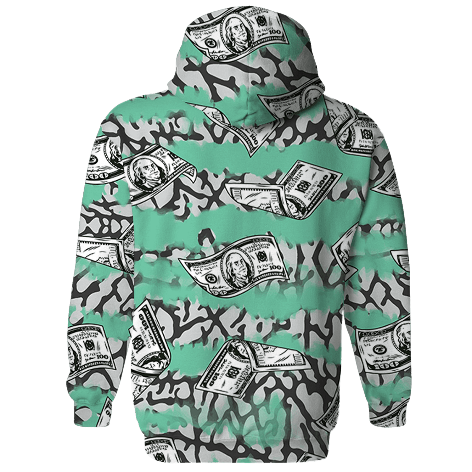Green Glow 3s Hoodie Match Paid In Full 3D All-Over Print - NastyJamz