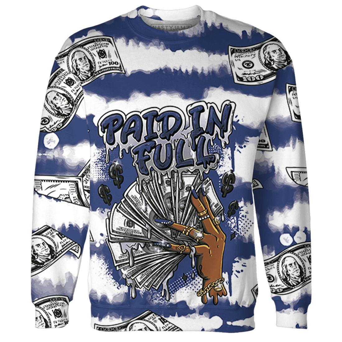 Midnight Navy 5s Sweatshirt Match Paid In Full 3D All-Over Print - NastyJamz
