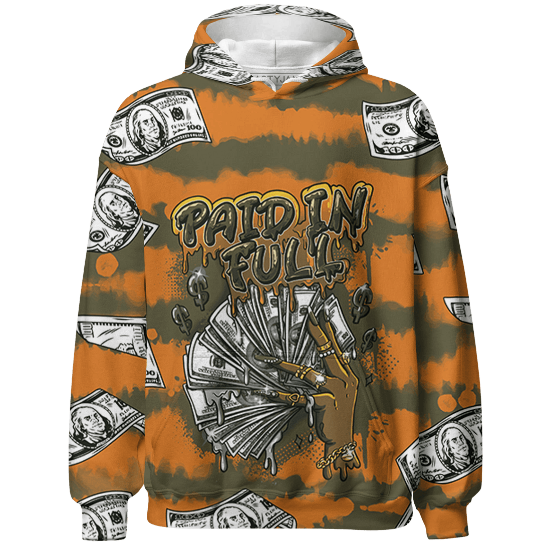 Olive 5s Hoodie Match Paid In Full 3D All-Over Print - NastyJamz