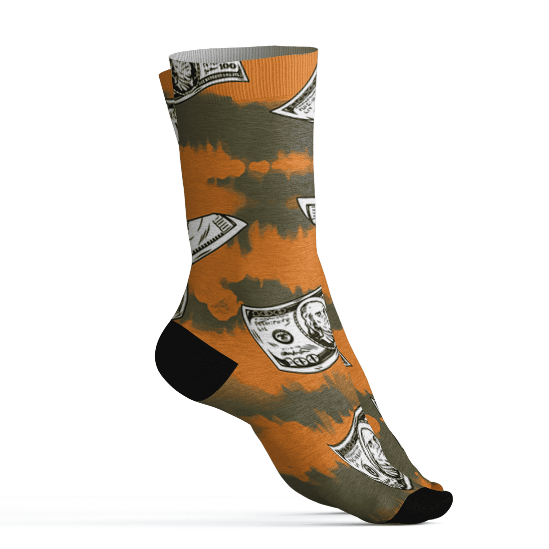 Olive 5s Socks Match Paid In Full 3D All-Over Print - NastyJamz