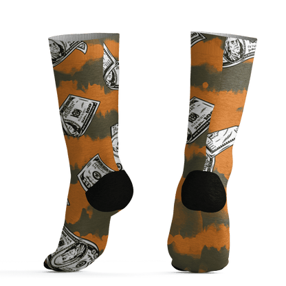 Olive 5s Socks Match Paid In Full 3D All-Over Print - NastyJamz