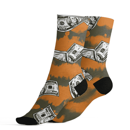 Olive 5s Socks Match Paid In Full 3D All-Over Print - NastyJamz