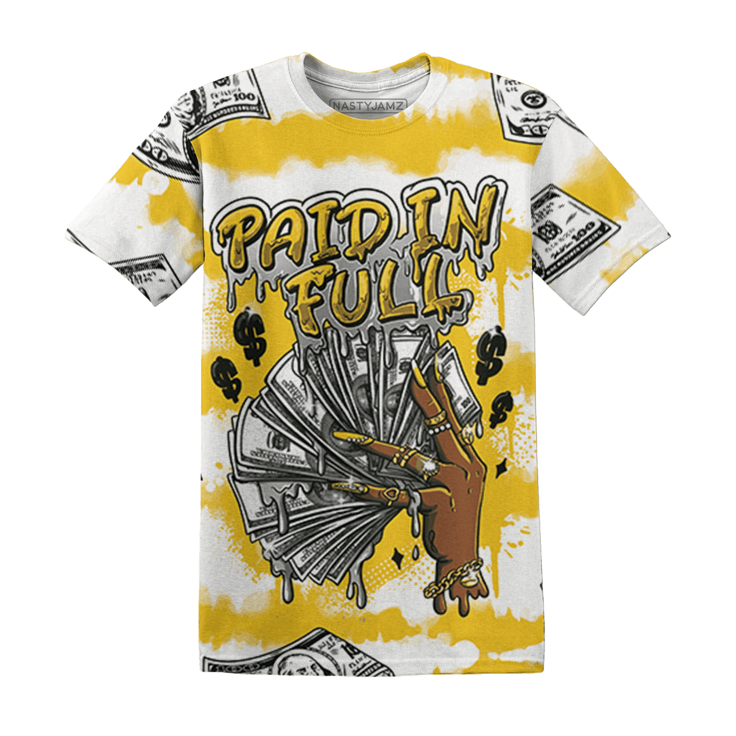 Yellow Ochre 6s T Shirt Match Paid In Full 3D All-Over Print - NastyJamz