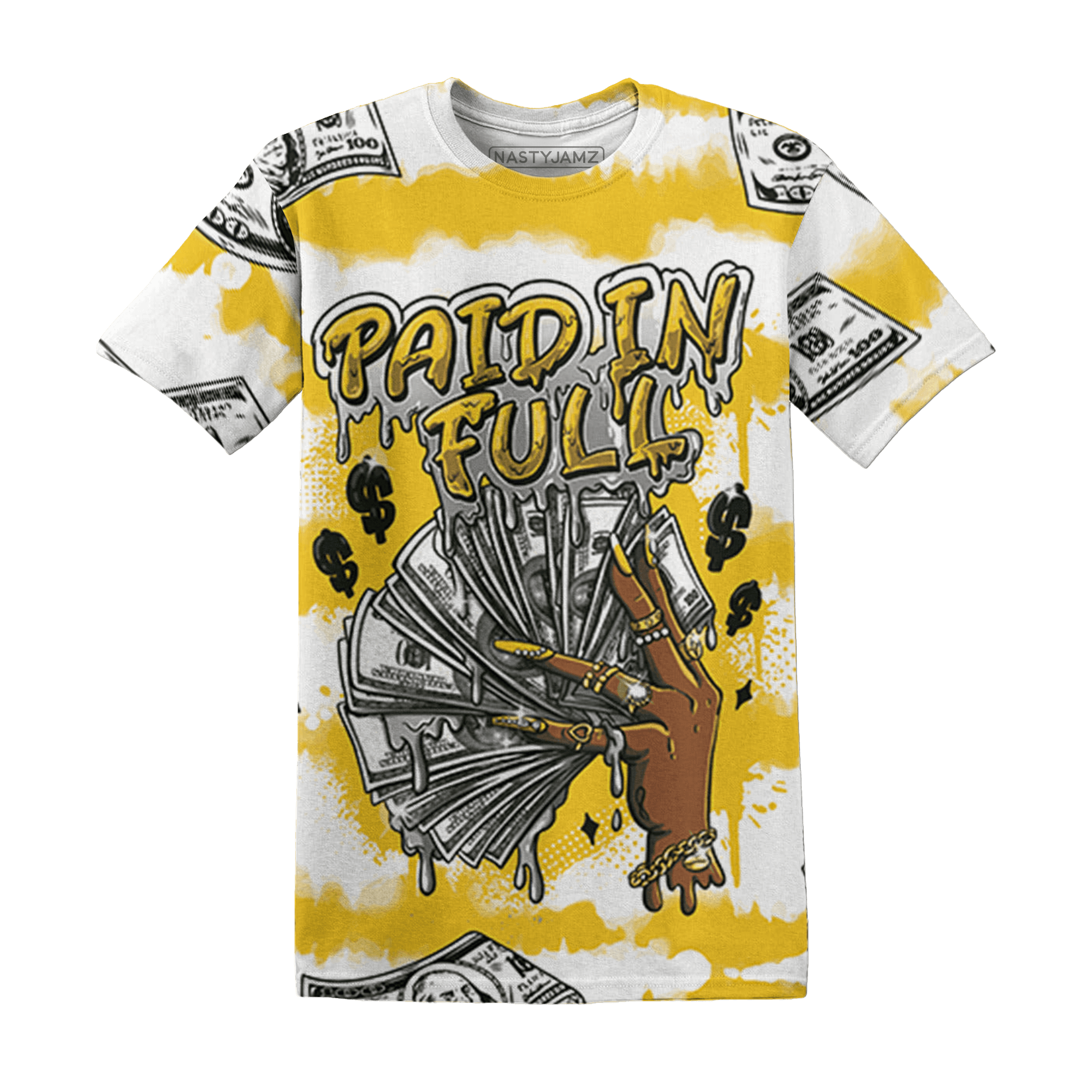 Yellow Ochre 6s T Shirt Match Paid In Full 3D All-Over Print - NastyJamz