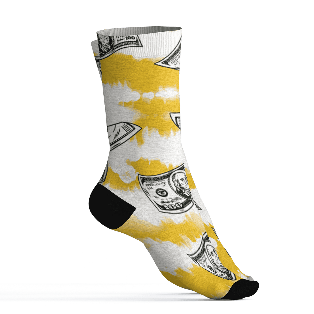 Yellow Ochre 6s Socks Match Paid In Full 3D All-Over Print - NastyJamz