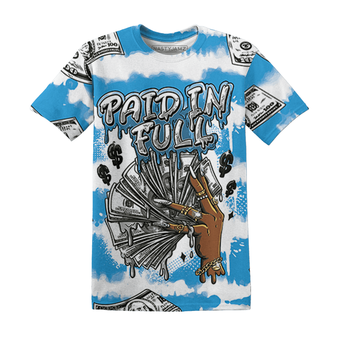 Powder Blue 9s T Shirt Match Paid In Full 3D All-Over Print - NastyJamz