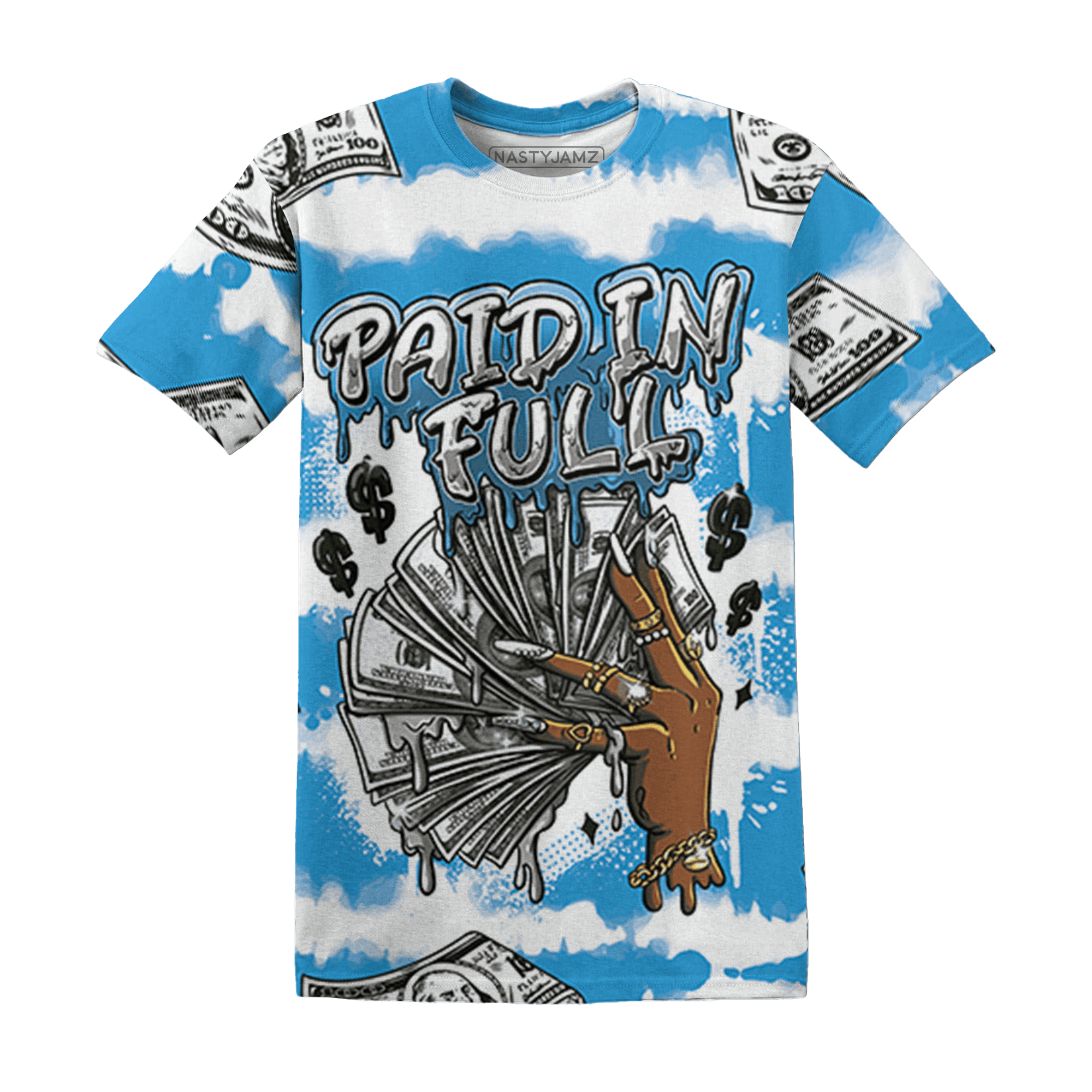 Powder Blue 9s T Shirt Match Paid In Full 3D All-Over Print - NastyJamz