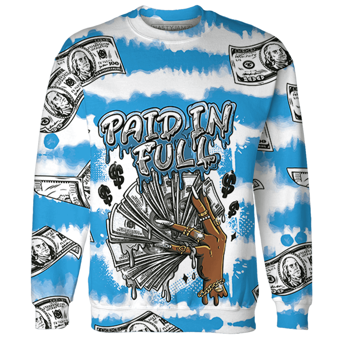 Powder Blue 9s Sweatshirt Match Paid In Full 3D All-Over Print - NastyJamz