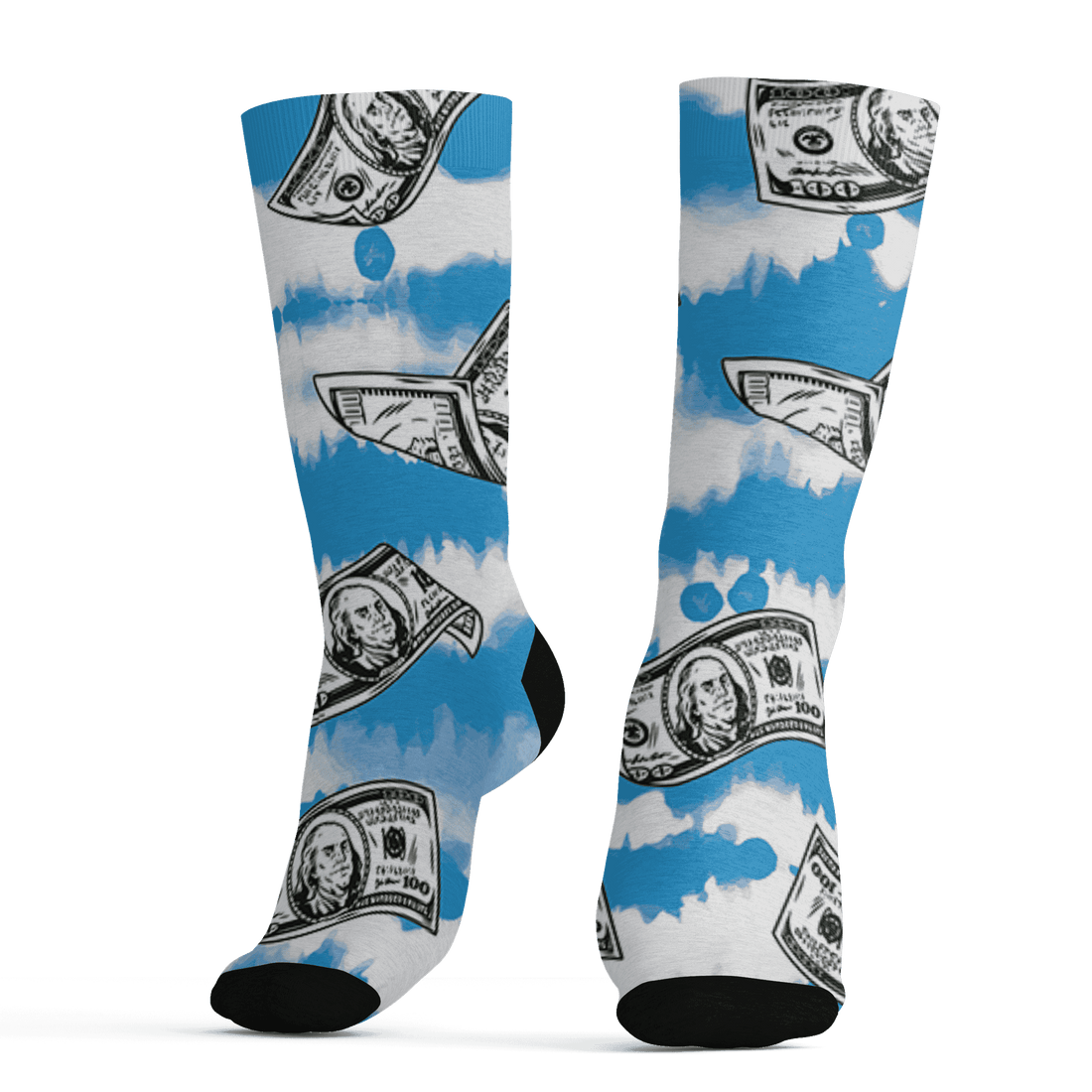 Powder Blue 9s Socks Match Paid In Full 3D All-Over Print - NastyJamz
