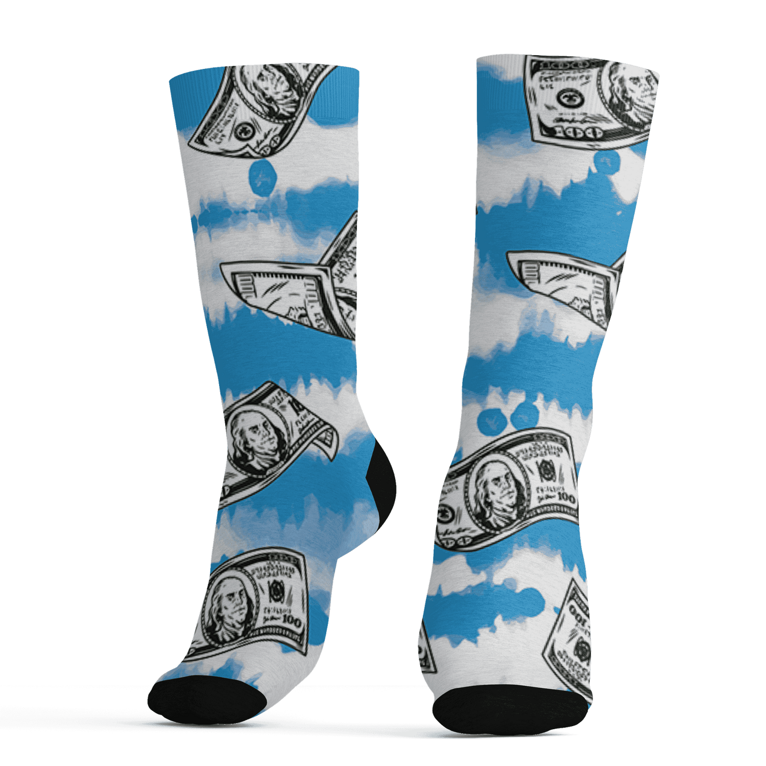 Powder Blue 9s Socks Match Paid In Full 3D All-Over Print - NastyJamz