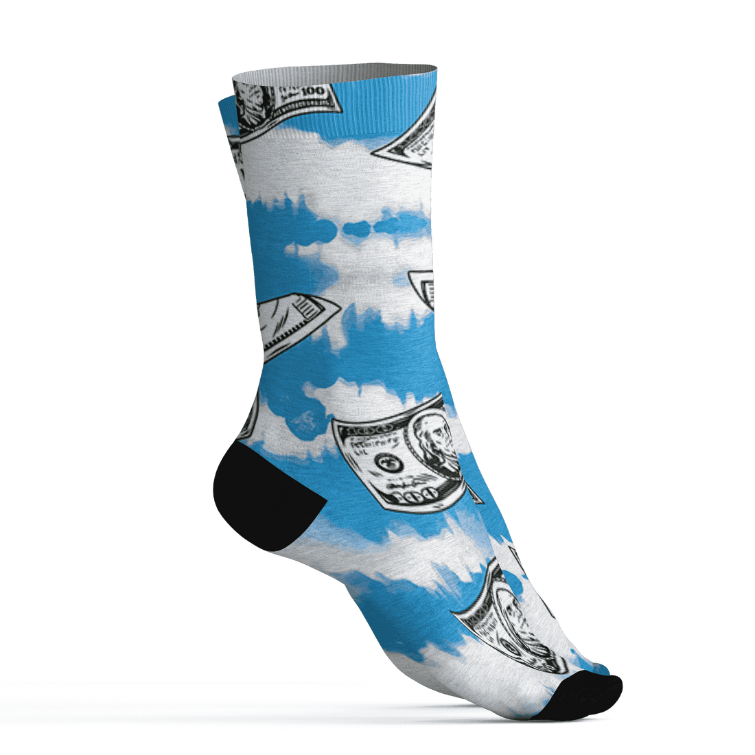 Powder Blue 9s Socks Match Paid In Full 3D All-Over Print - NastyJamz