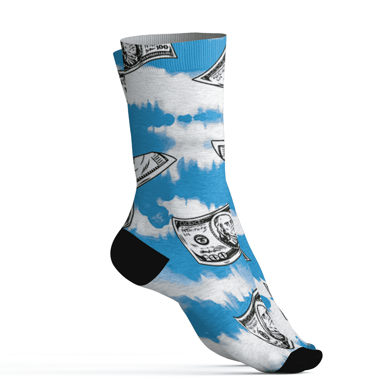 Powder Blue 9s Socks Match Paid In Full 3D All-Over Print - NastyJamz