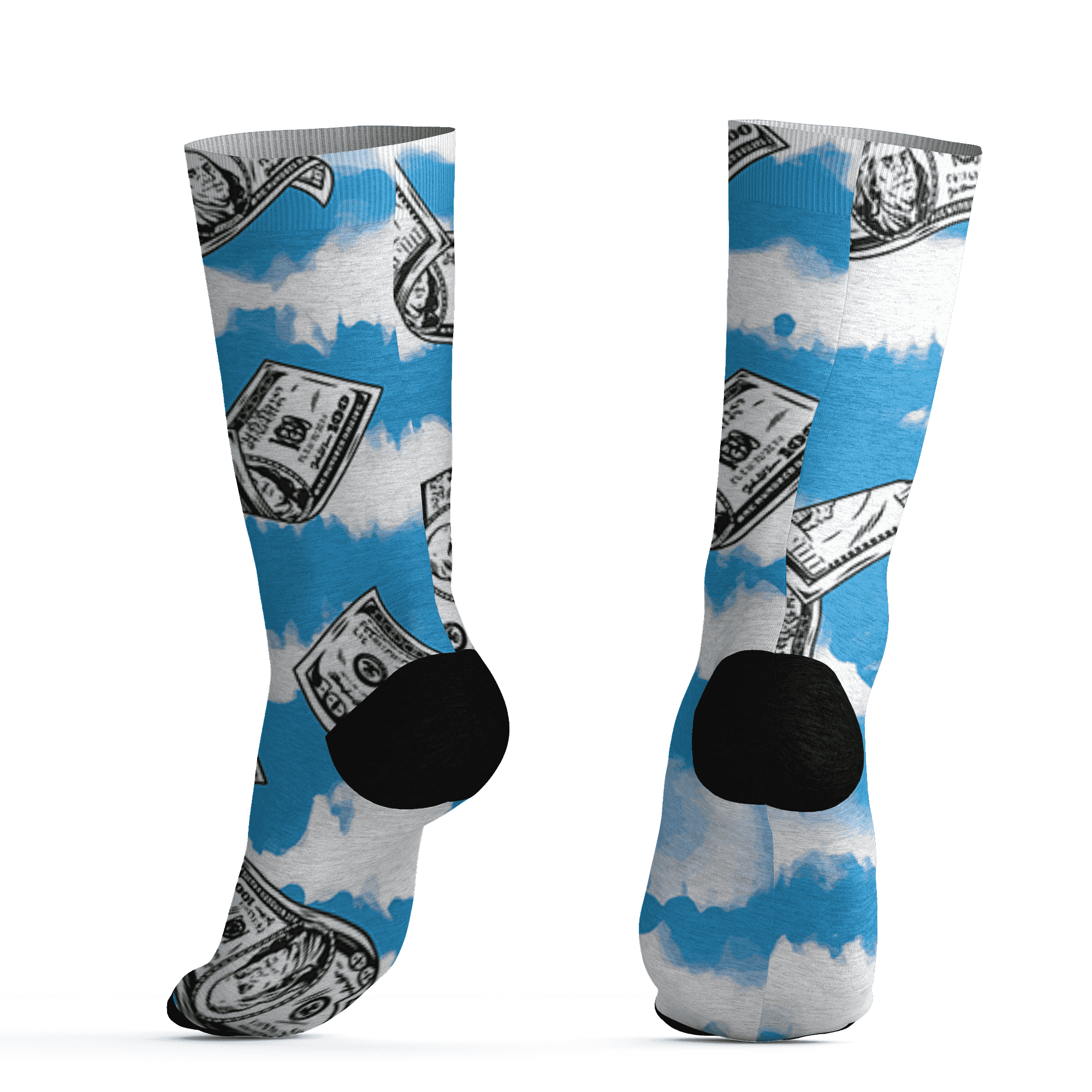 Powder Blue 9s Socks Match Paid In Full 3D All-Over Print - NastyJamz