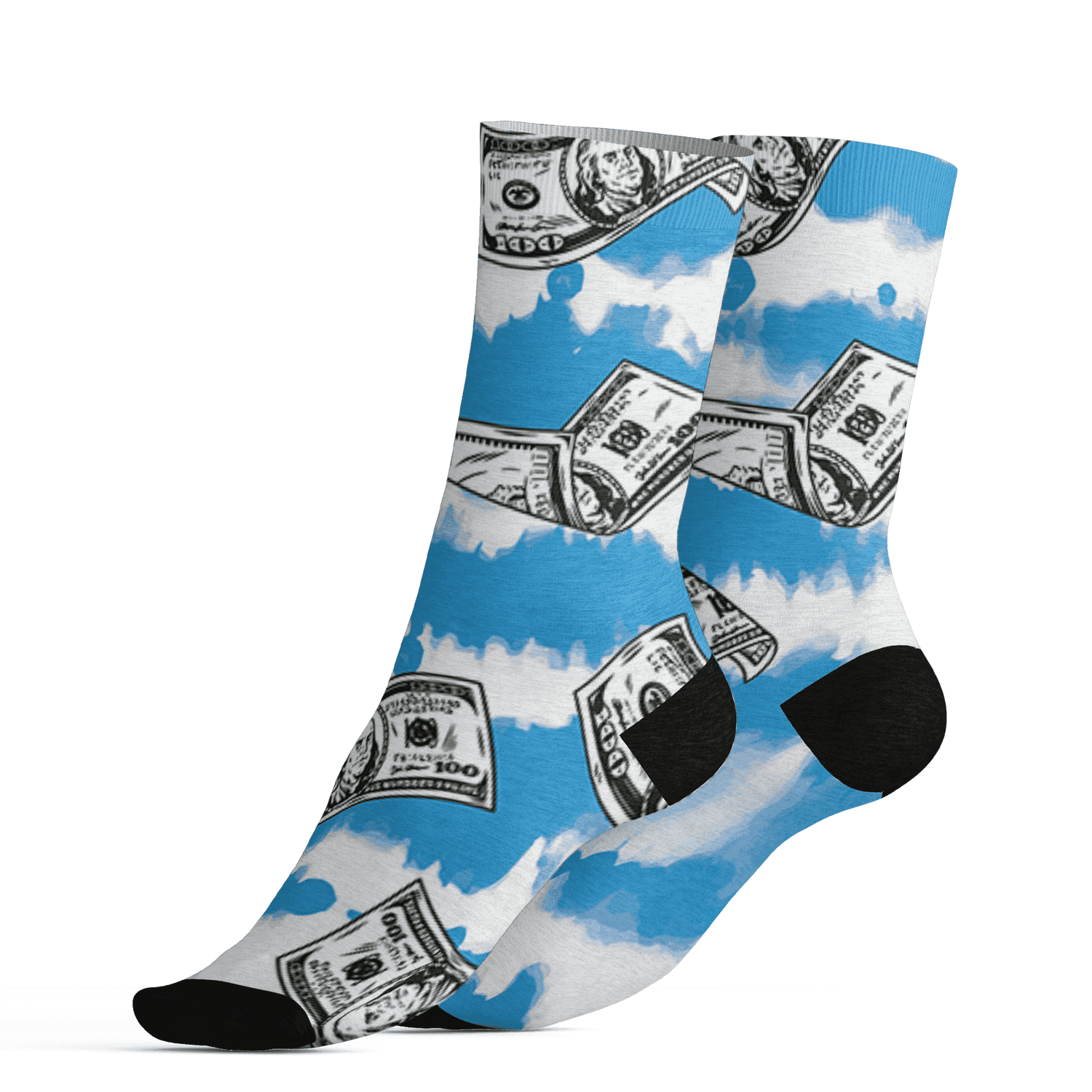 Powder Blue 9s Socks Match Paid In Full 3D All-Over Print - NastyJamz