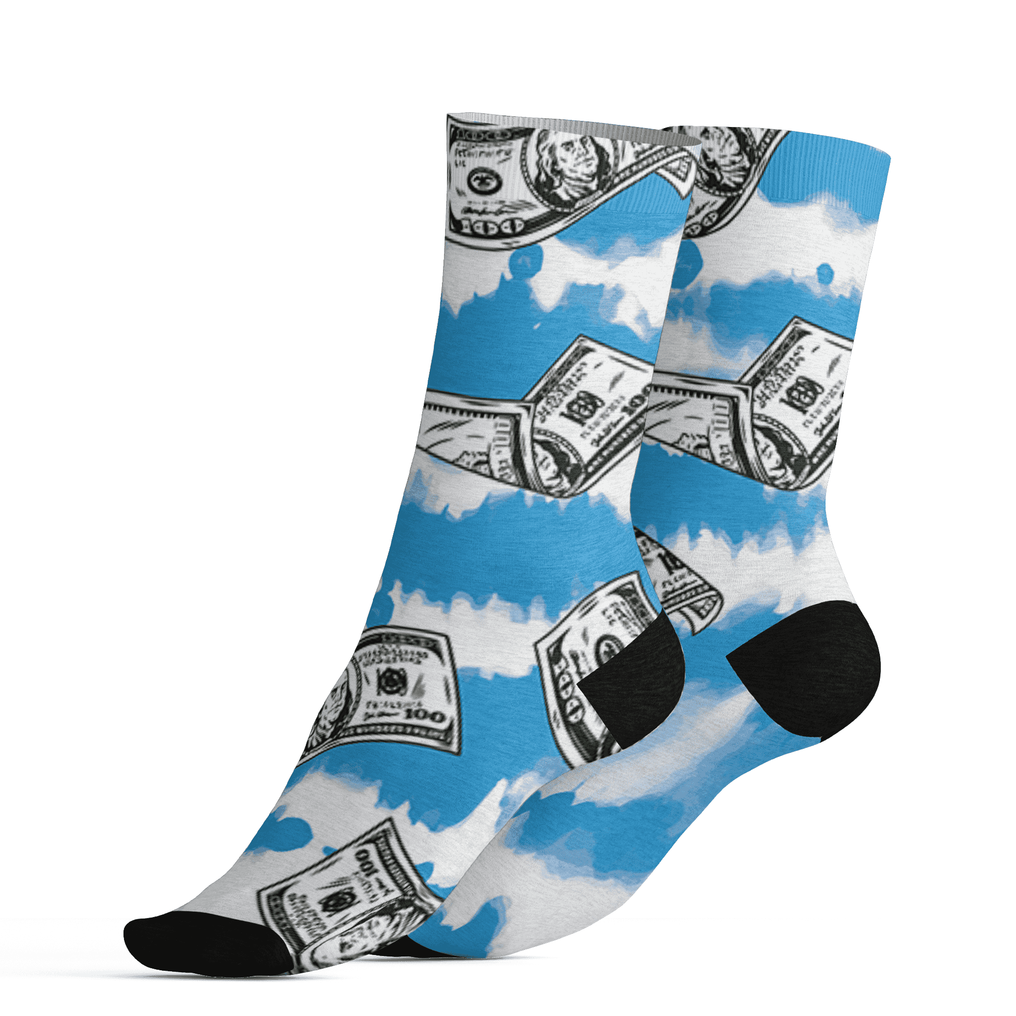 Powder Blue 9s Socks Match Paid In Full 3D All-Over Print - NastyJamz
