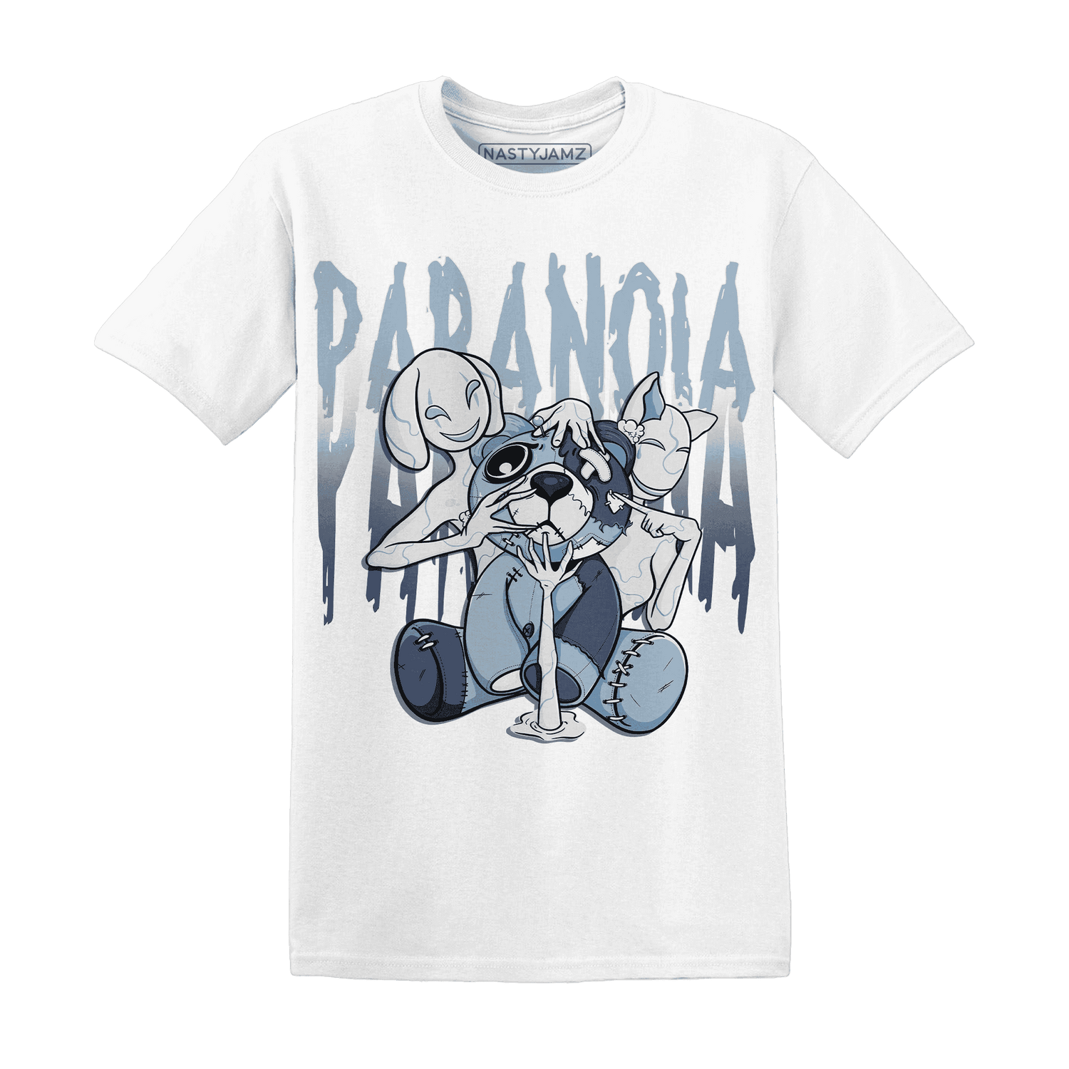 Mid Diffused Blue Grey 1s T Shirt Match Paranoia BER - NastyJamz